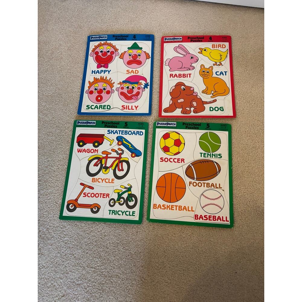 vintage Puzzle Patch puzzle bundle with Faces, Animals, balls, and toys